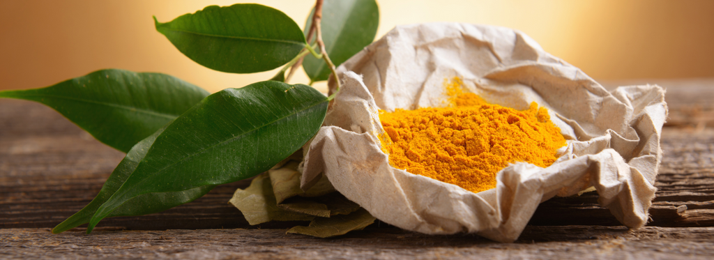 turmeric powder with leaves
