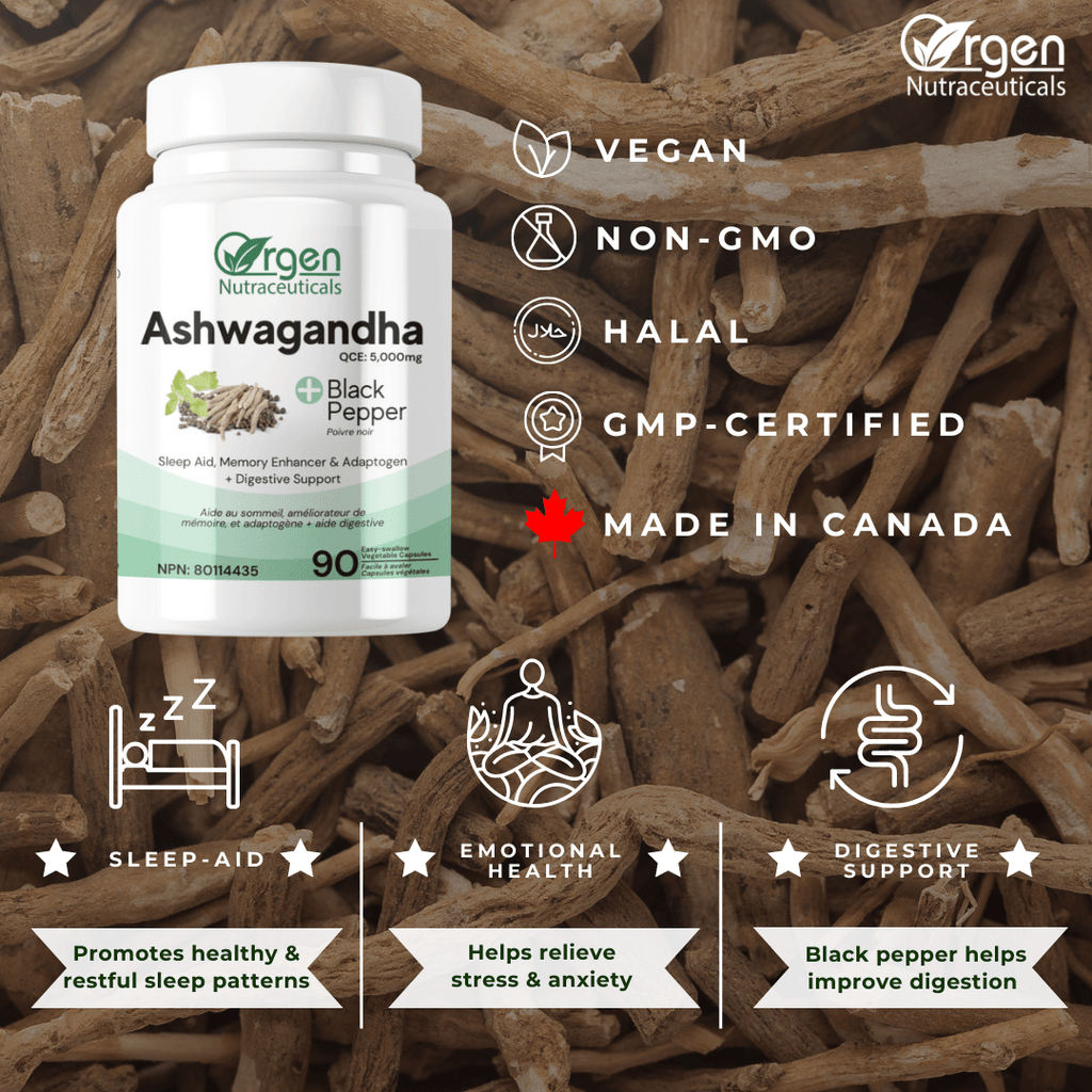 Ashwagandha +Black Pepper -Orgen Nutraceuticals